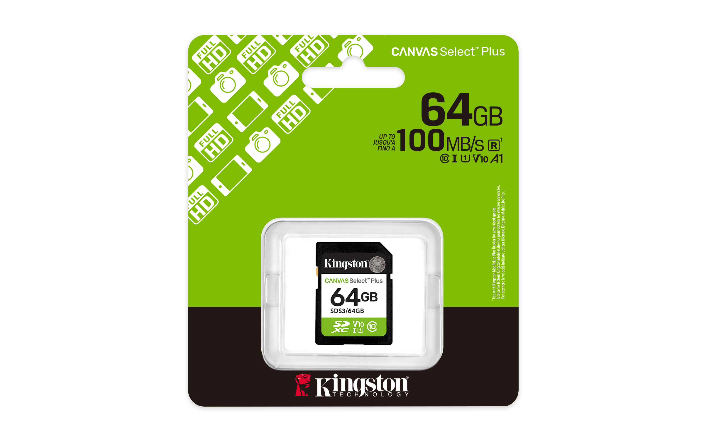 Kingston Technology 64GB SDXC Canvas Select Plus Gen3 100MB/s C10 UHS-I U1 V10 - Afbeelding 4