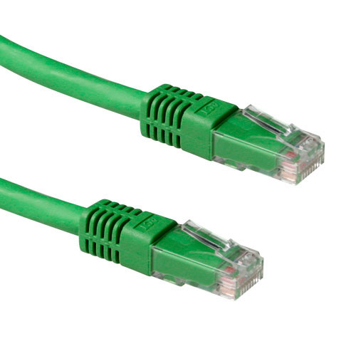 ACT Groene 1 meter LSZH U/UTP CAT6A patchkabel met RJ45 connectoren
