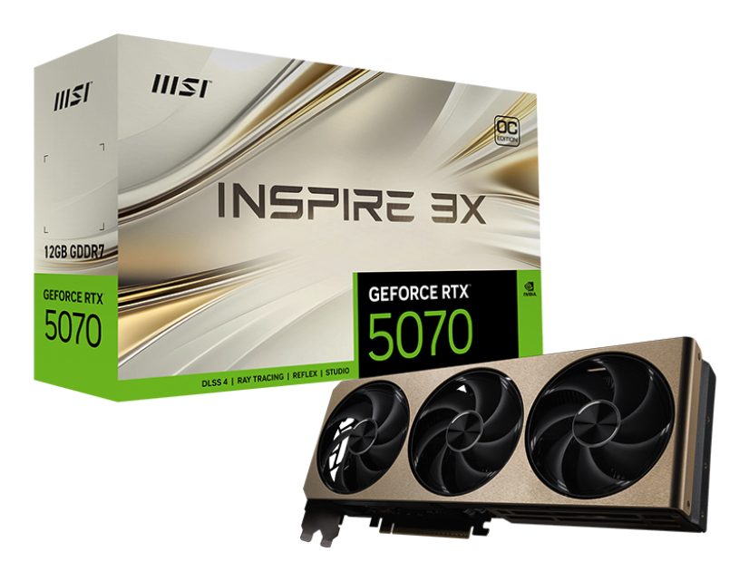 MSI GeForce RTX 5070 12G INSPIRE 3X OC NVIDIA 12 GB GDDR7 - Afbeelding 2