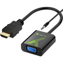 Techly HDMI - VGA+3.5mm M/F 0,15 m Zwart