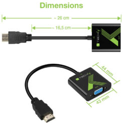 Techly HDMI - VGA+3.5mm M/F 0,15 m Zwart - Afbeelding 4