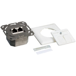 LogiLink NP0123 wandcontactdoos RJ-45 Metallic, Wit - Afbeelding 2