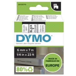 DYMO originele D1 labels | Zwarte Tekst op Doorzichtig Label | 6 mm x 7 m | zelfklevende etiketten voor de LabelManager labelprinter | gemaakt in Europa - Afbeelding 2