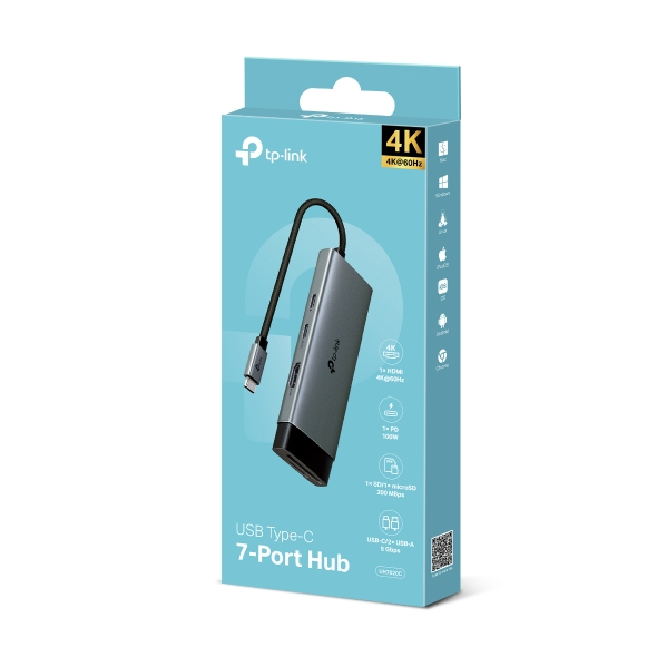 TP-Link UH7020C interface hub USB 3.2 Gen 1 (3.1 Gen 1) Type-C 5000 Mbit/s - Afbeelding 5