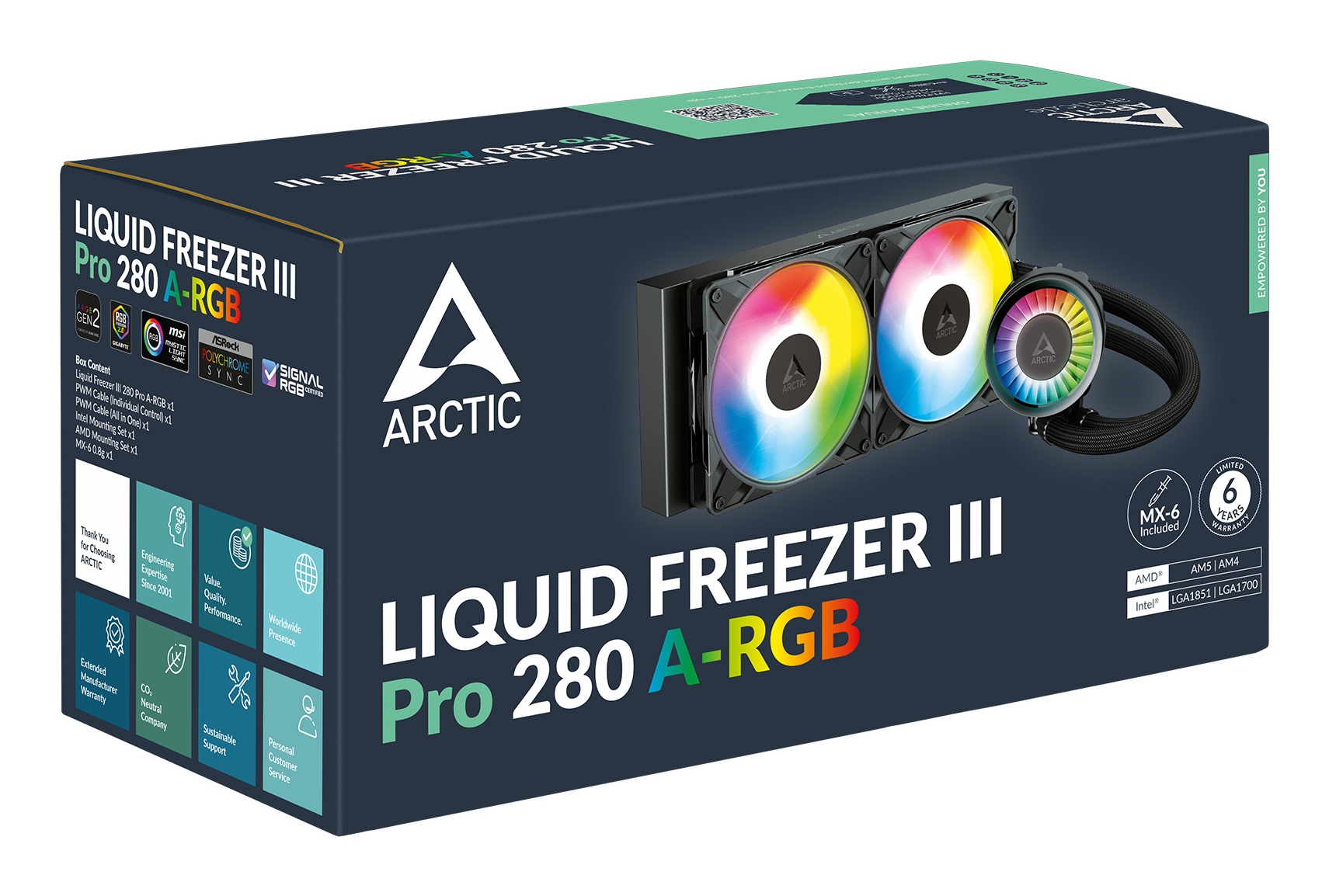 ARCTIC Liquid Freezer III Pro 280 A-RGB Processor Alles-in-één vloeistofkoeler 14 cm Zwart 1 stuk(s) - Afbeelding 7