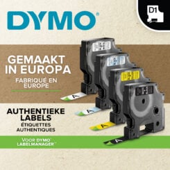DYMO originele D1 labels | Witte Tekst op Zwart Label | 12 mm x 7 m | zelfklevende etiketten voor de LabelManager labelprinter - Afbeelding 9