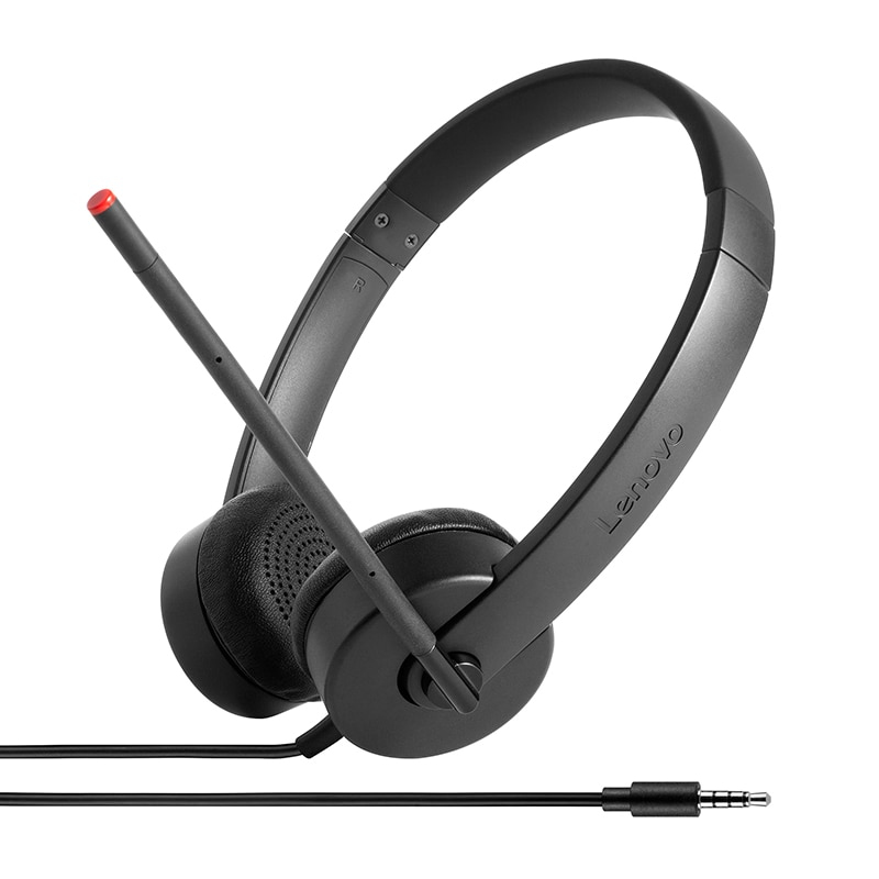 Lenovo Stereo Analog Headset Bedraad Hoofdband Kantoor/callcenter Zwart - Afbeelding 2