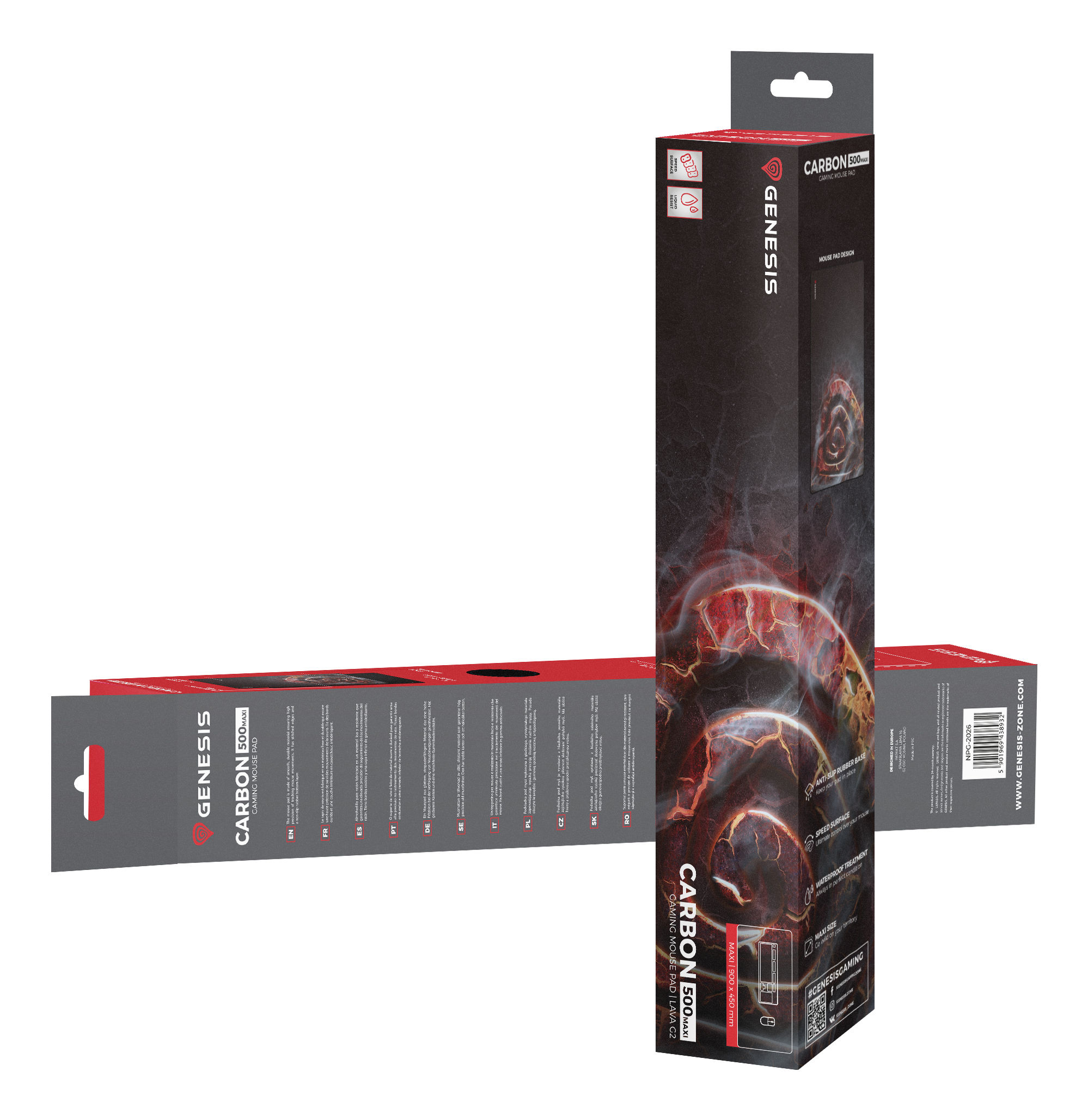 GENESIS Carbon 500 Maxi Lava G2 Game-muismat Meerkleurig - Afbeelding 6