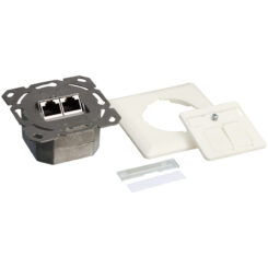 LogiLink NP0124 wandcontactdoos 2 x RJ-45 Metallic, Wit - Afbeelding 8