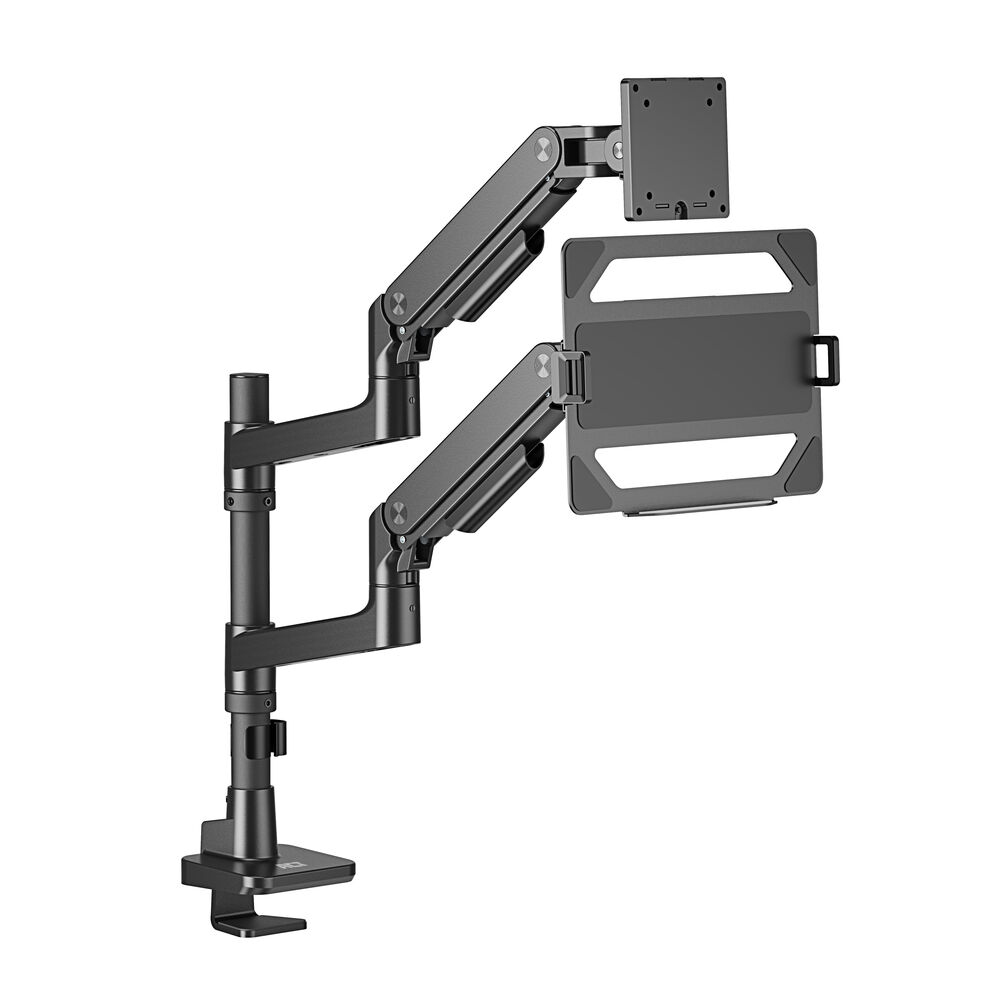 ACT Monitorarm 49" met laptophouder office premium, gasveer, paalbevestiging, 1 scherm - Afbeelding 4