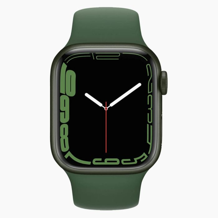 Forza Refurbished Apple Watch Series 7 45 mm Aluminium groen wifi met groen sportbandje - Zo goed als nieuw - Afbeelding 2
