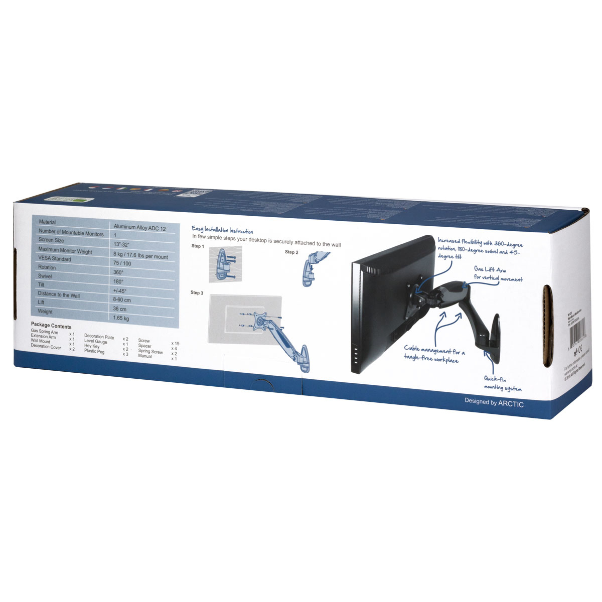 ARCTIC W1-3D 81,3 cm (32") Muur Zwart - Afbeelding 14