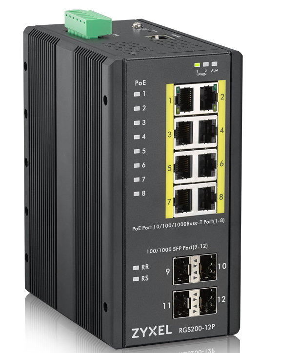 Zyxel RGS200-12P Managed L2 Gigabit Ethernet (10/100/1000) Power over Ethernet (PoE) Zwart - Afbeelding 3
