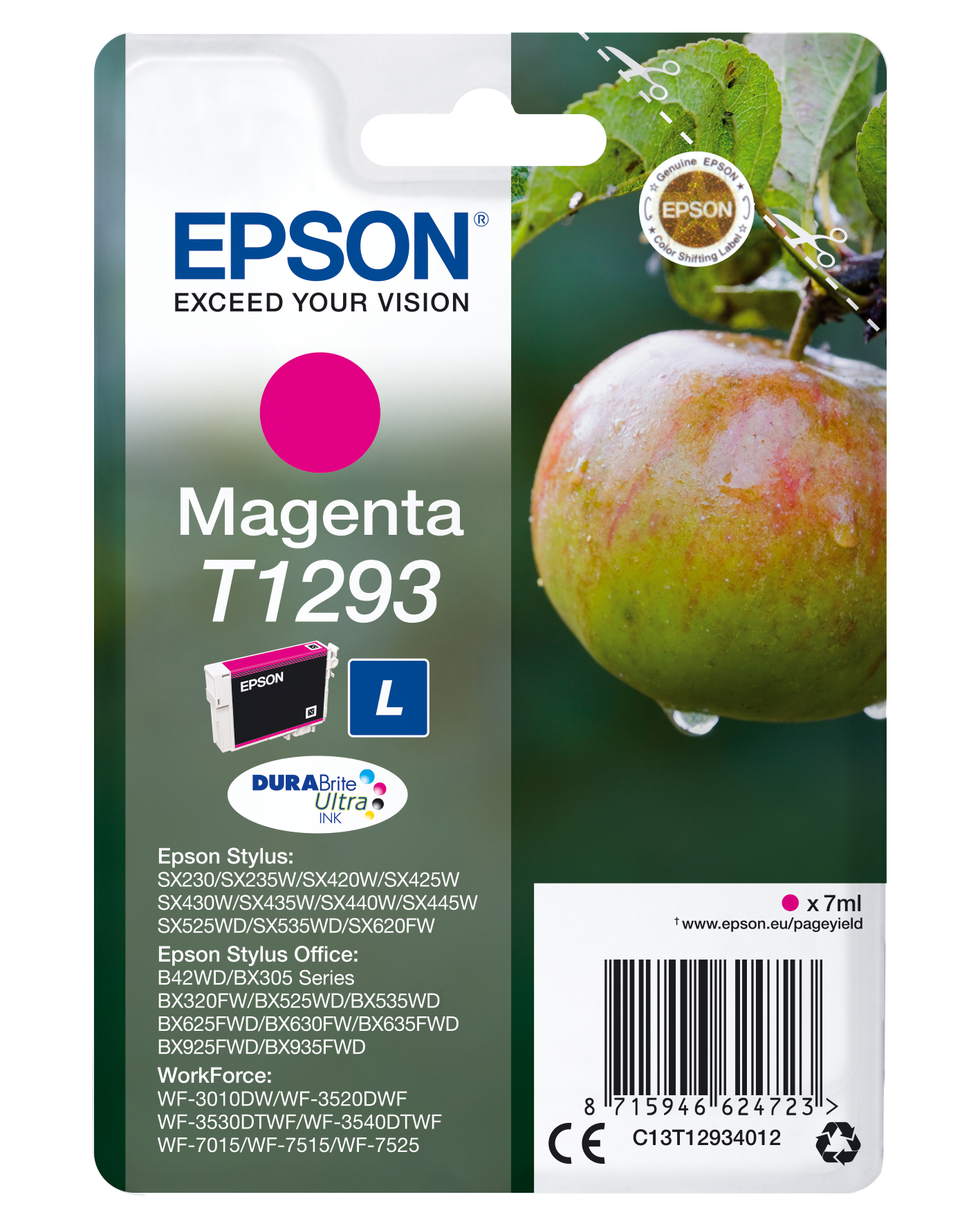 Epson Apple Singlepack Magenta T1293 DURABrite Ultra Ink - Afbeelding 2