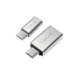 LogiLink AU0040 tussenstuk voor kabels USB 3.1 C USB 3.0 A, Micro USB 2.0 Aluminium - Afbeelding 2