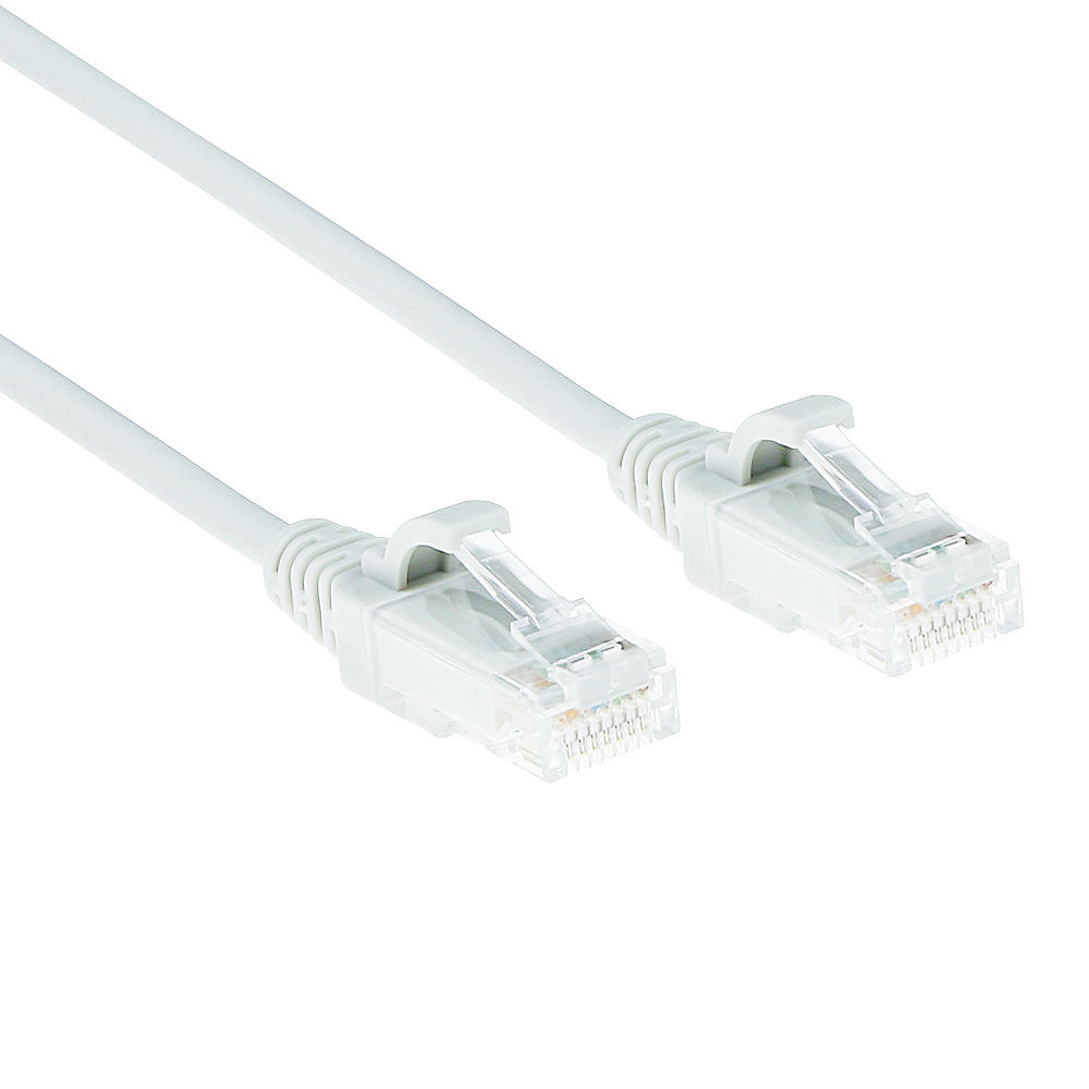 ACT Witte 7 meter LSZH U/UTP CAT6 datacenter slimline patchkabel snagless met RJ45 connectoren