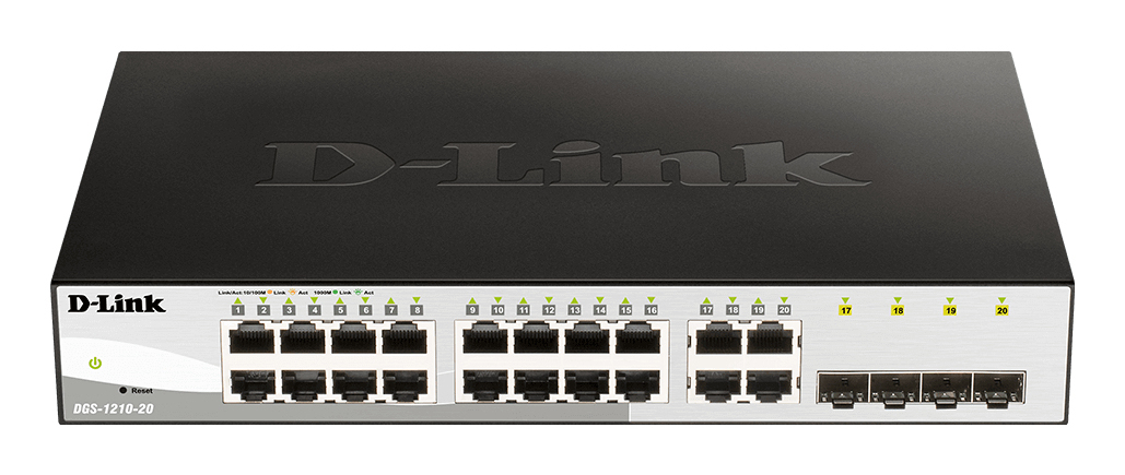 D-Link DGS-1210-20 Managed L2 Gigabit Ethernet (10/100/1000) 1U Zwart - Afbeelding 2
