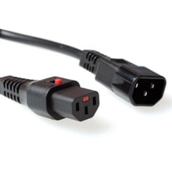 ACT Netsnoer C13 IEC Lock - C14 zwart 0,5 m, PC1002