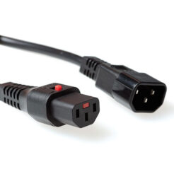 ACT Netsnoer C13 IEC Lock - C14 zwart 1,5 m, PC1003 - Afbeelding 2