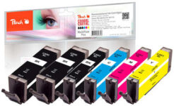 Peach PI100-188 inktcartridge 6 stuk(s) Compatibel Hoog (XL) rendement Zwart, Cyaan, Magenta, Foto zwart, Geel