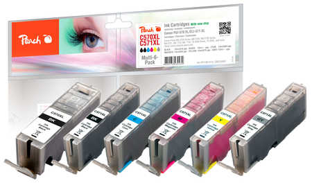 Peach PI100-313 inktcartridge Foto zwart, Foto cyaan, Foto grijs, Foto magenta, Fotogeel - Afbeelding 2