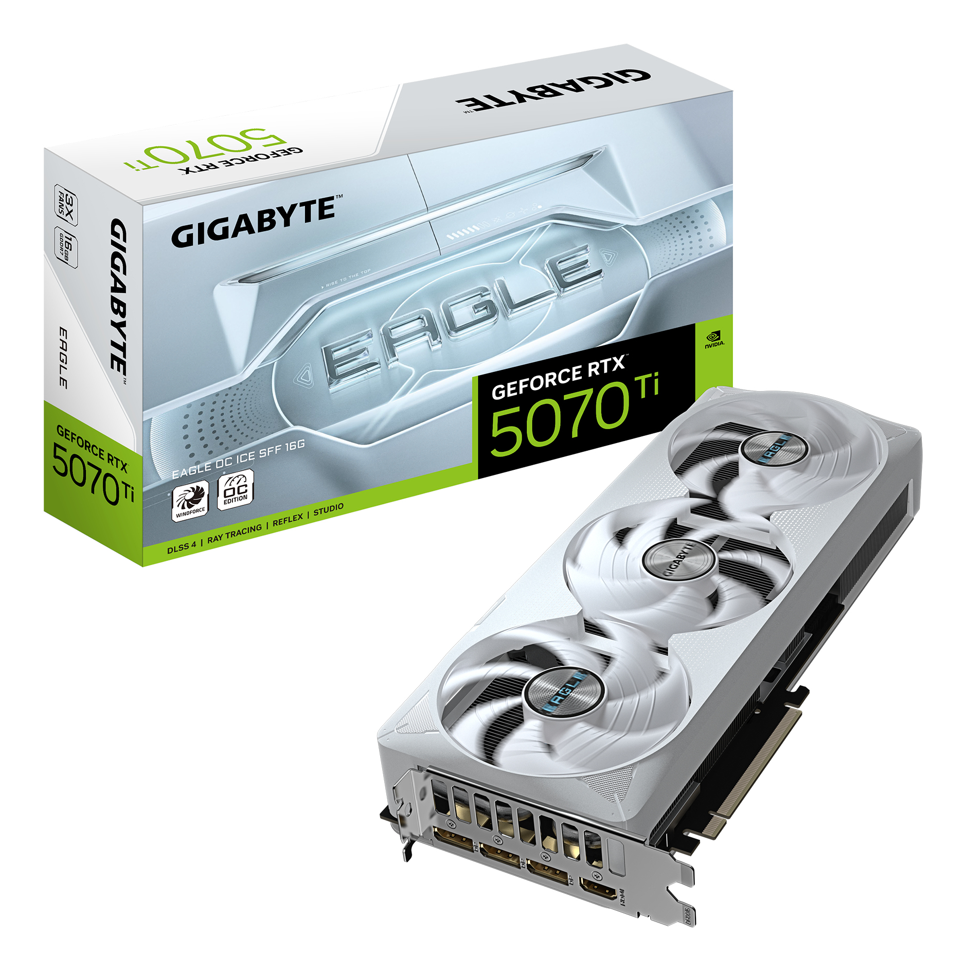 GIGABYTE GeForce RTX 5070 Ti EAGLE OC ICE SFF 16G NVIDIA 16 GB GDDR7 - Afbeelding 2
