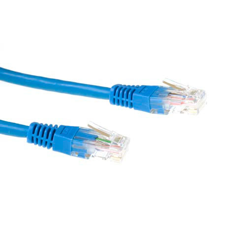 ACT Blauwe 0,5 meter LSZH U/UTP CAT6 patchkabel met RJ45 connectoren