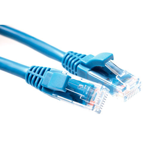 ACT Blauwe 0,5 meter U/UTP CAT5E patchkabel component level met RJ45 connectoren