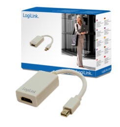 LogiLink Mini DisplayPort / HDMI Adapter 0,1 m HDMI Type A (Standaard) Grijs