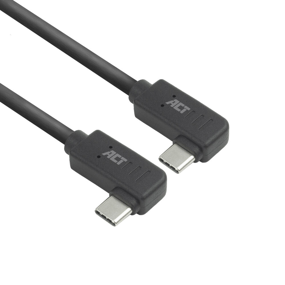 ACT USB 3.0 10Gbps 60W USB Type-C (haaks links/rechts) naar USB Type-C (haaks links/rechts) kabel, 0.5 meter - Afbeelding 2