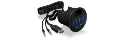 ICY BOX IB-HUB1403A wandcontactdoos Zwart - Afbeelding 2