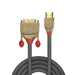 Lindy 36195 video kabel adapter 2 m HDMI Type A (Standaard) DVI-D Goud, Grijs - Afbeelding 3