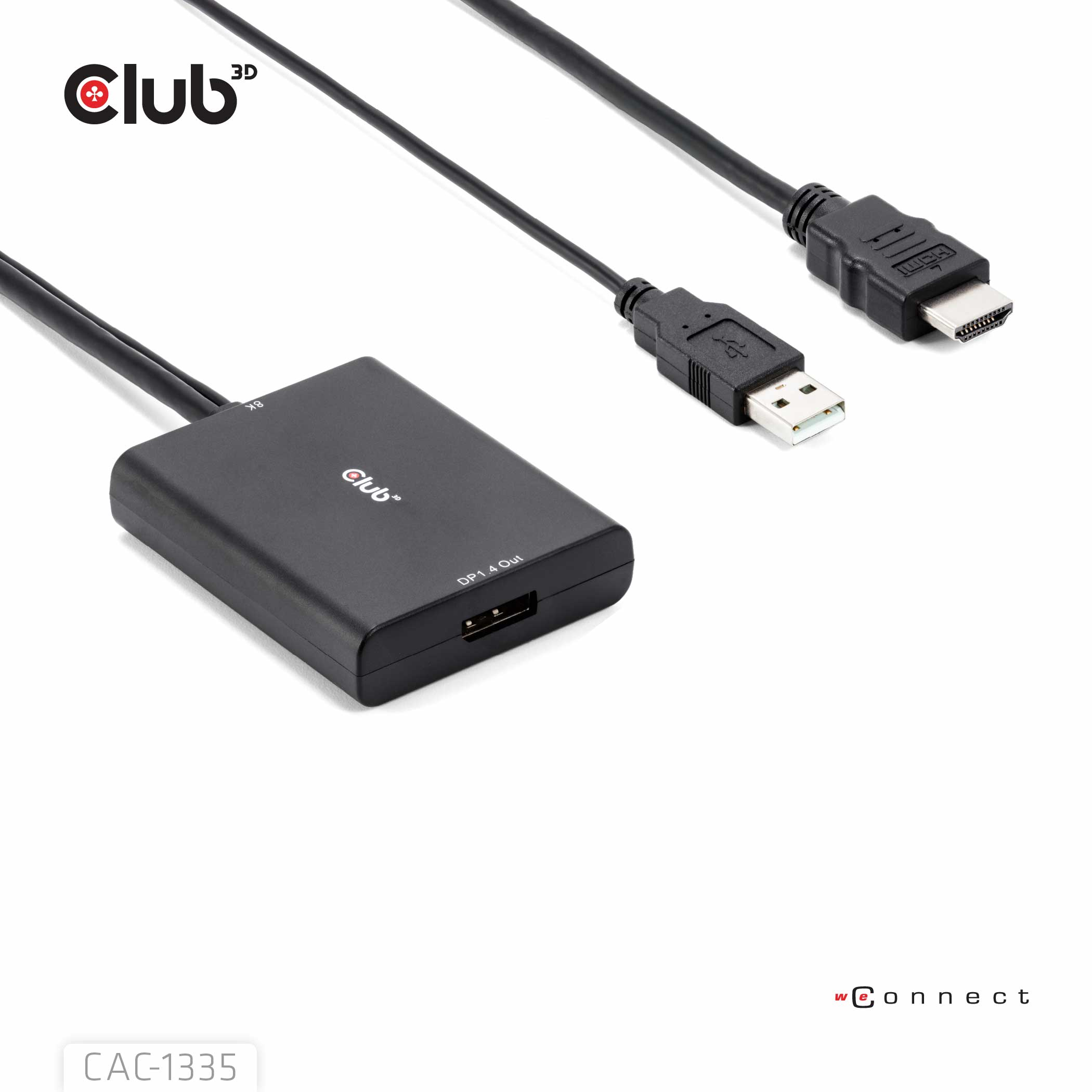 CLUB3D HDMI + Micro USB to DisplayPort™ 4K120Hz or 8K30Hz M/F Active Adapter - Afbeelding 6