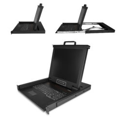 StarTech.com KVM Rack Console, Single Port VGA KVM met 17" LCD Scherm voor Server Rack, Complete Universele 1U LCD KVM Lade met Kabels en Toebehoren, USB Support, 50000 MTBF, QWERTY Keyboard - Afbeelding 3