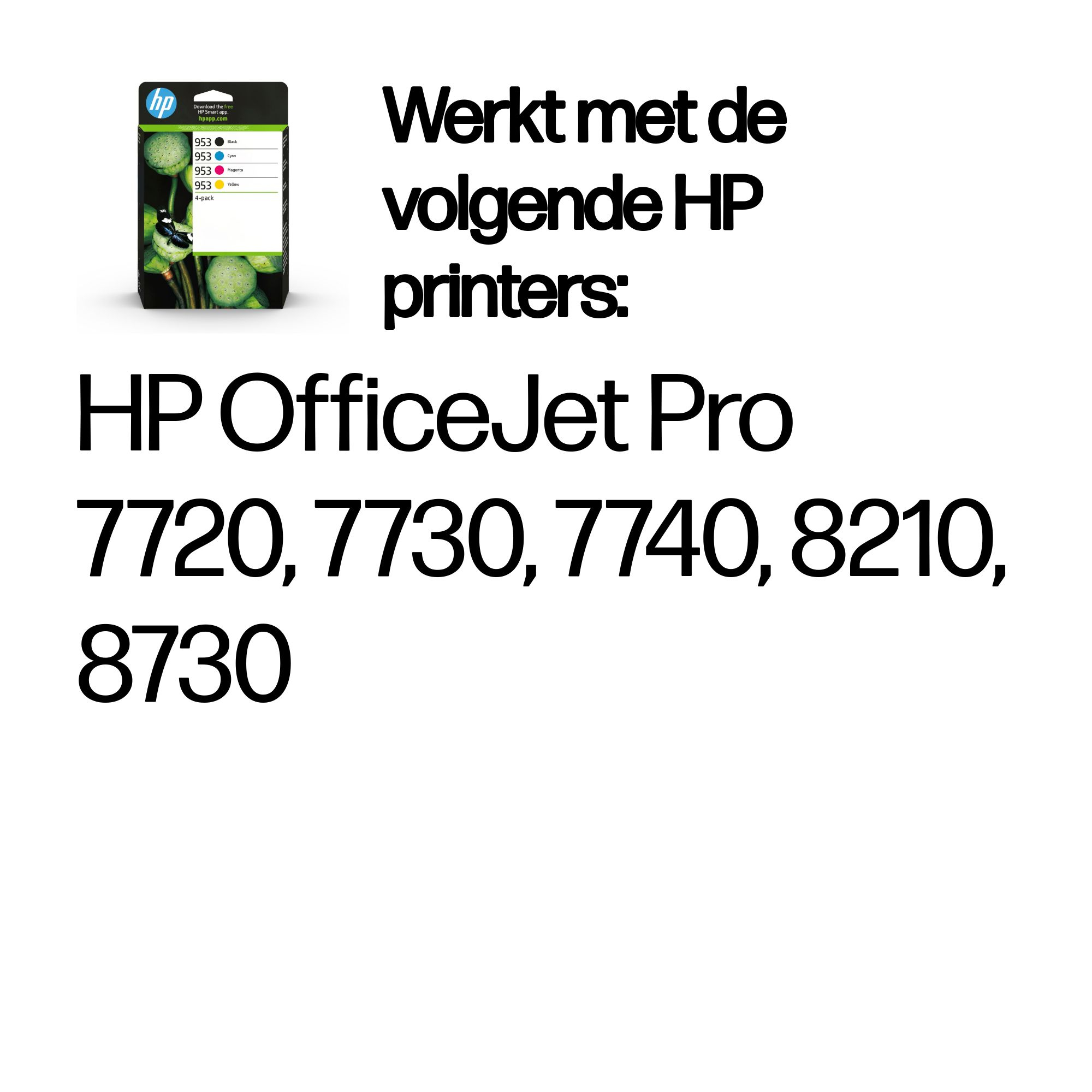 HP 953 4-pack originele inktcartridges, cyaan/magenta/geel - Afbeelding 3
