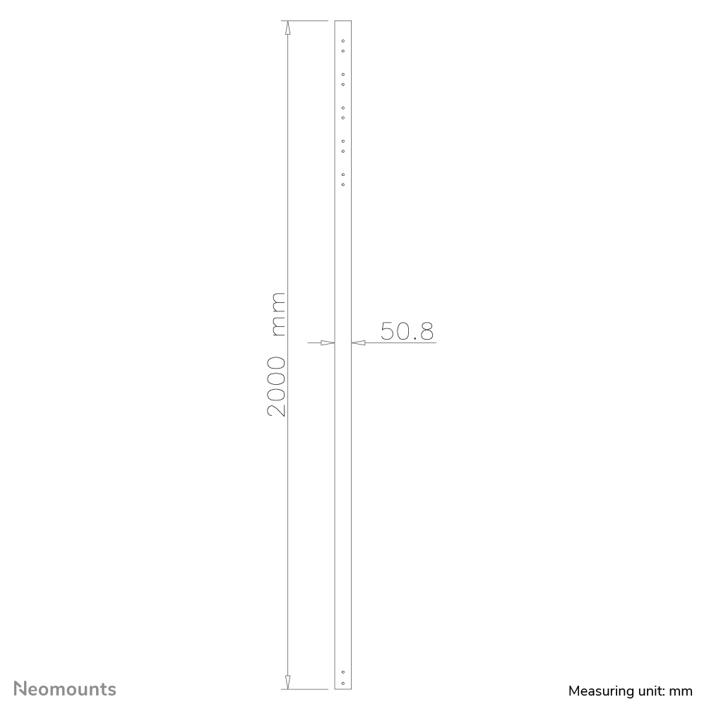 Neomounts FPMA-CP200BLACK Verlengbuis TV-beugel plafond - h 200 cm - Afbeelding 4