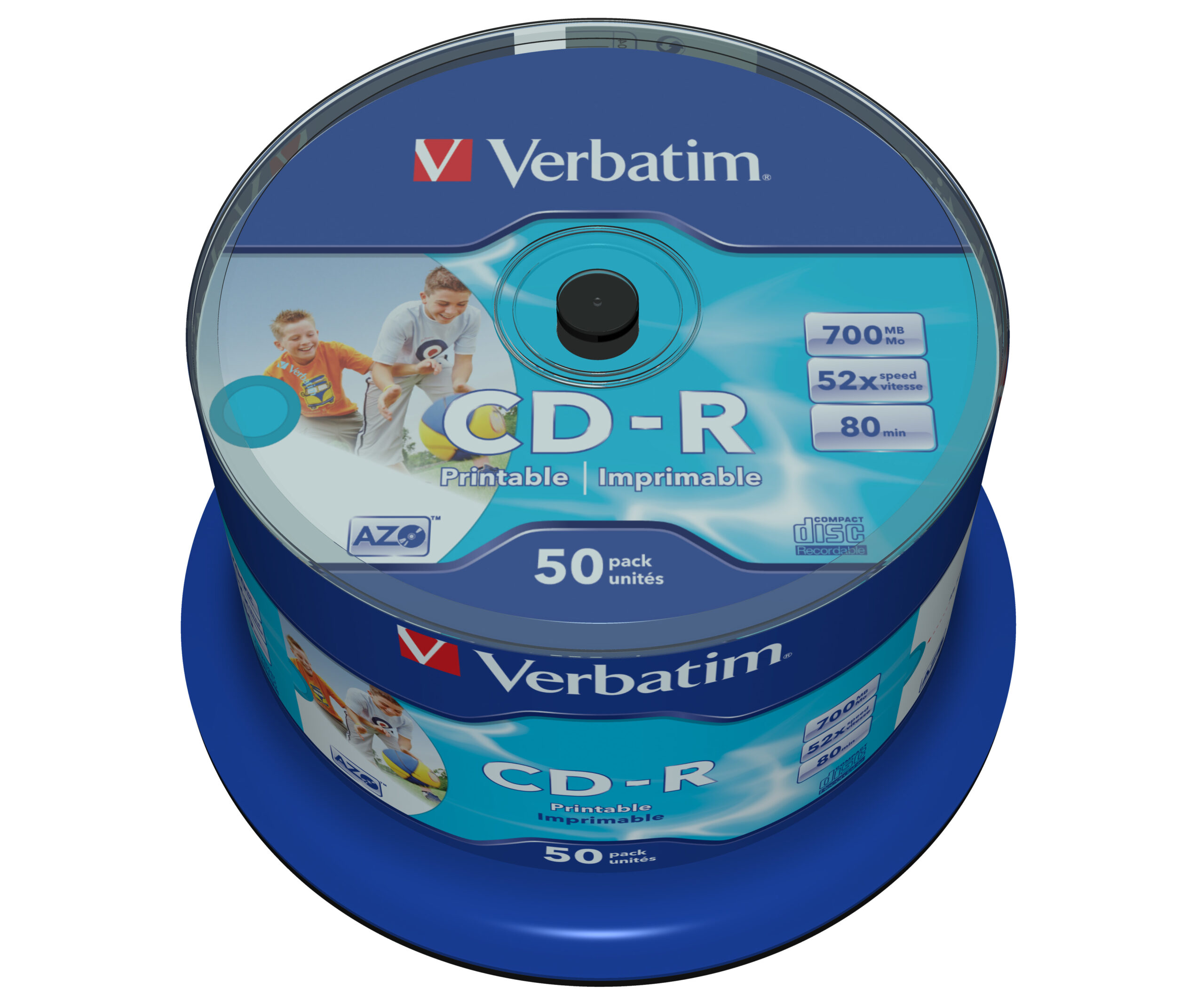 Verbatim CD-R AZO Wide Inkjet Printable no ID 700 MB 52x 50 stuk(s) - Afbeelding 3