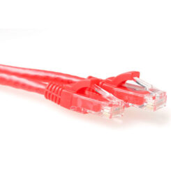 ACT Rode 1 meter U/UTP CAT6 patchkabel snagless met RJ45 connectoren