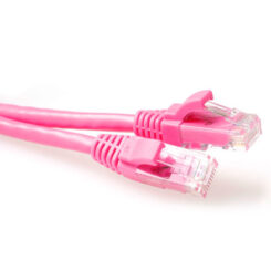 ACT Roze 3 meter U/UTP CAT6 patchkabel snagless met RJ45 connectoren