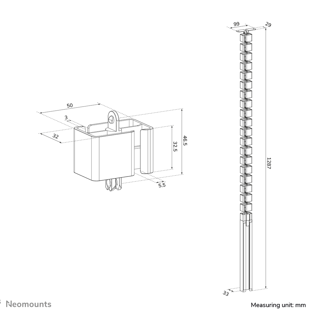 Neomounts ADS06-133BL Kabelgeleider - schroefbevestiging - universeel - Afbeelding 14