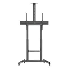 Manhattan Trolley voor TV’s en monitoren (met slinger), voor schermen 37"–120", VESA-compatibiliteit: van 200x200 tot 1000x600 mm (controleer de afmetingen van de vier montagegaten aan de achterzijde), max. 120 kg, hoogte 1180–1630 mm, zwart - Afbeelding 4