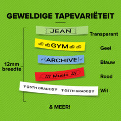 DYMO LetraTag originele papieren labels | Zwart afdrukken op witte etiketten | 12 mm x 4 m | Zelfklevende multifunctionele labels voor LetraTag labelprinters | gemaakt in Europa - Afbeelding 6