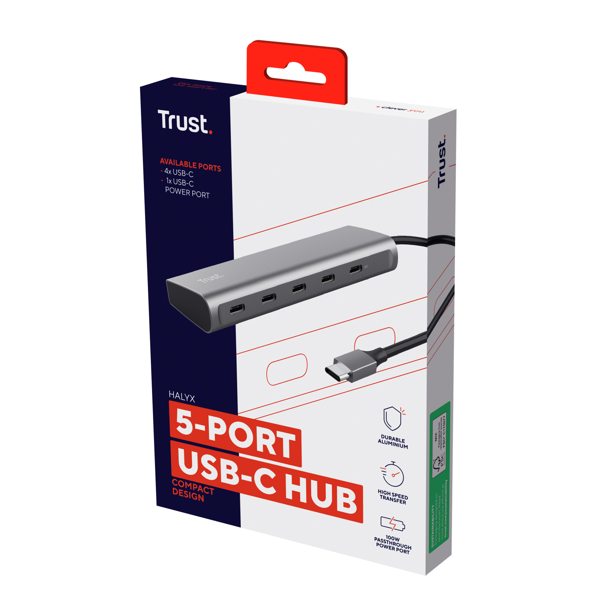 Trust Halyx USB 3.2 Gen 1 (3.1 Gen 1) Type-C Zilver - Afbeelding 8