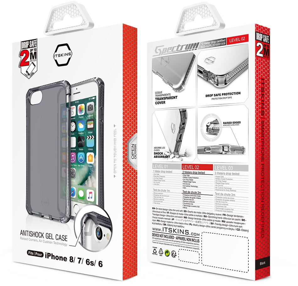 ITSKINS Level 2 SpectrumClear for Apple iPhone 6/6S/7/8/SE (2020/2022) Smoke - Afbeelding 6