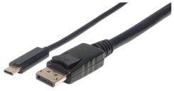 Manhattan 152471 video kabel adapter 1 m USB Type-C DisplayPort Zwart