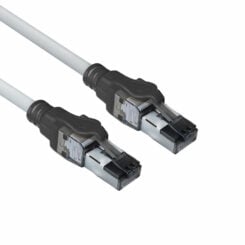 ACT Grijze 1 meter S/FTP CAT6A IDC 4PPoE / PoE++ 100W LSZH patchkabel snagless met RJ45 connectoren