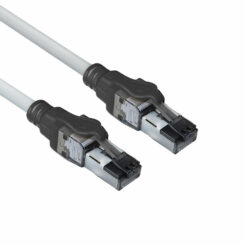 ACT Grijze 5 meter S/FTP CAT6A IDC 4PPoE / PoE++ 100W LSZH patchkabel snagless met RJ45 connectoren