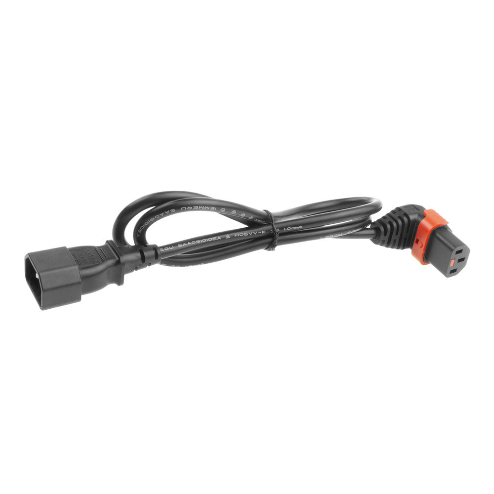 ACT Netsnoer C14 - C13 IEC Lock (onder haaks) zwart 3 m, PC2052 - Afbeelding 3