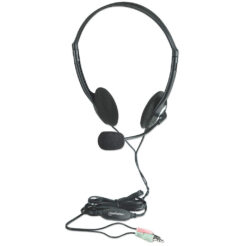 Manhattan 164429 hoofdtelefoon/headset Bedraad Hoofdband Oproepen/muziek Zwart, Zilver
