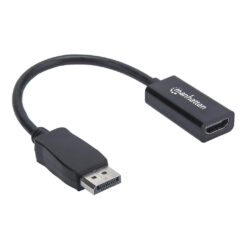 Manhattan DisplayPort 1.1 naar HDMI adapterkabel, 1080p@60Hz, 15 cm, mannelijk naar vrouwelijk, actieve signaalomzetting, met vergrendeling, niet bi-directioneel, zwart, 3 jaar garantie, equivalent aan DP2HDMI - Afbeelding 3